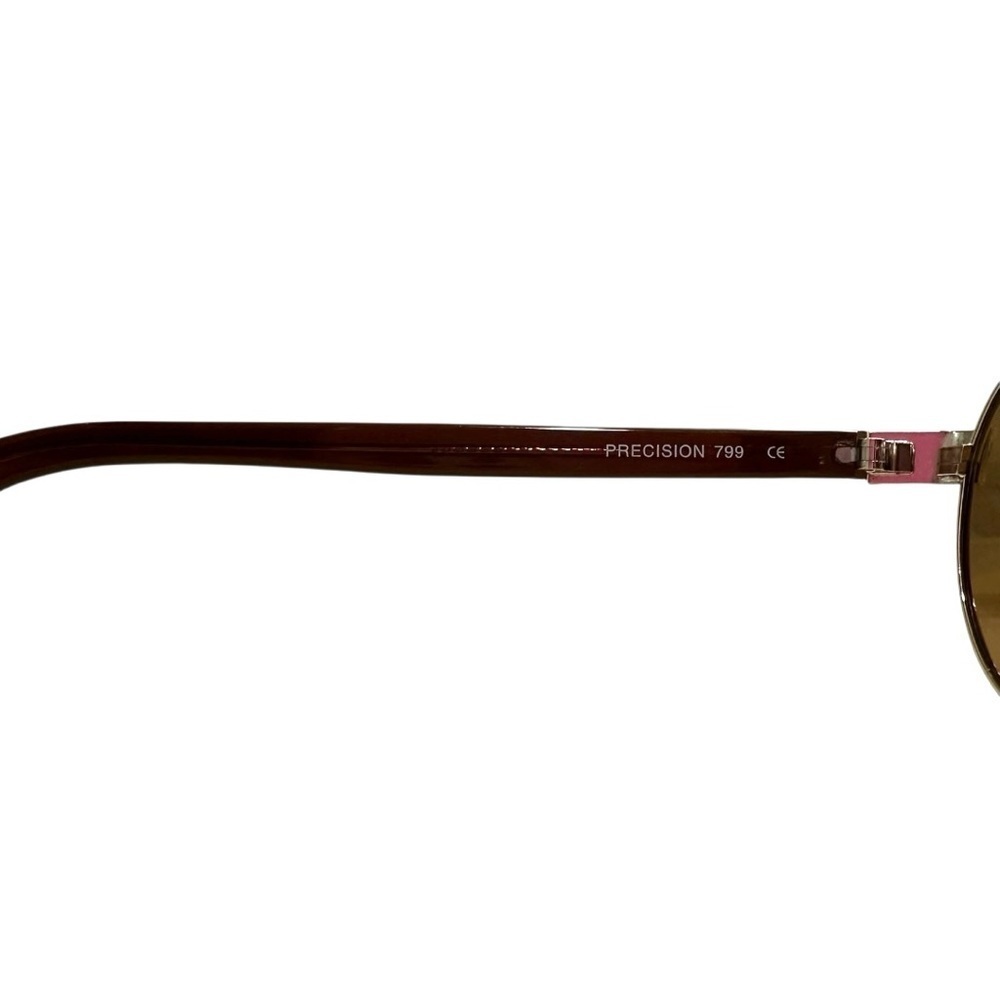 Precision 799 Aviator Sunglasses Gold Metal Frame with Brown Polarized Lenses - Picture 5 of 13